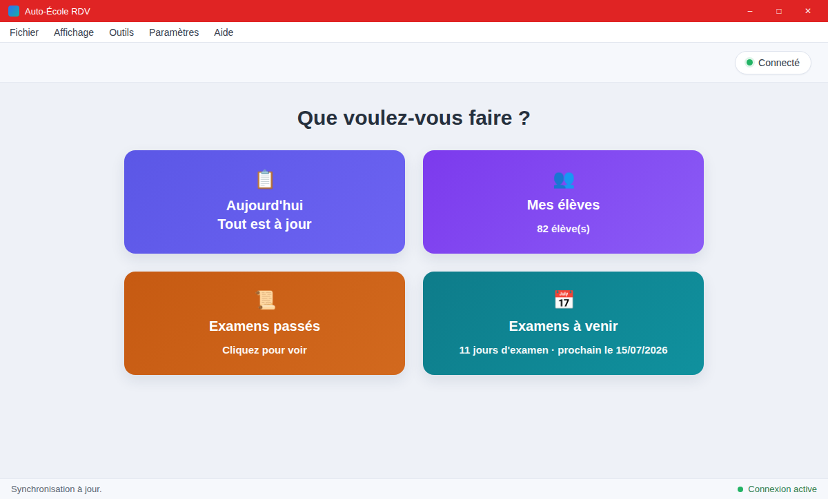 L’application complémentaire installée sur l’ordinateur du bureau