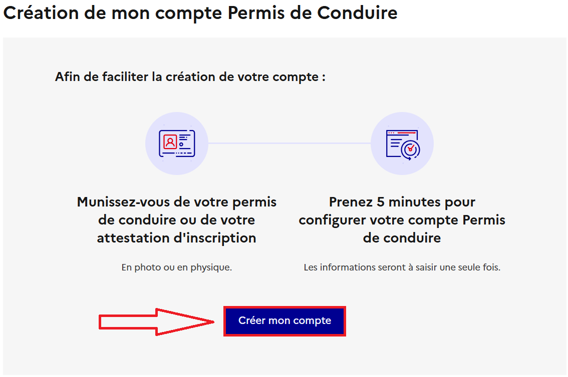 Confirmation pour créer un compte